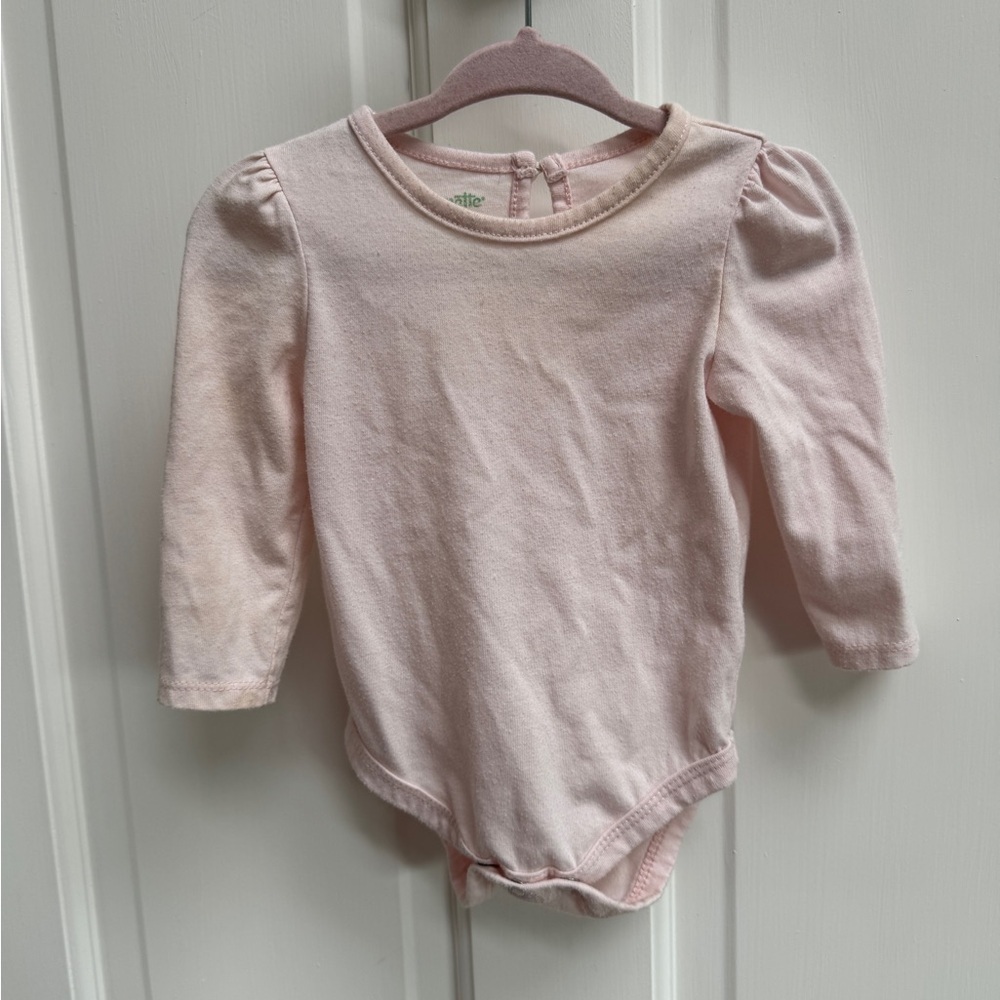 Nannette Baby 6-9M Girls Pink Long Sleeve Onesie Bodysuit